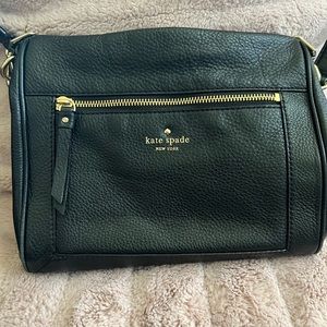 Kate spade black leather pebbled shoulder bag.